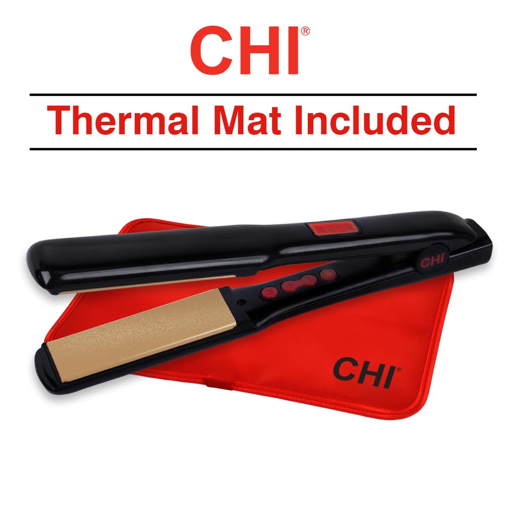 CHI G2 LCD display and mode button showing preset temperatures for safer styling