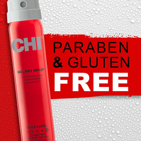CHI label close-up highlighting sulfate- and paraben-free features for gentler styling