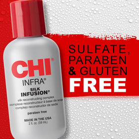 CHI Infra Silk Infusion applied during blow-dry for reduced frizz and heat protection