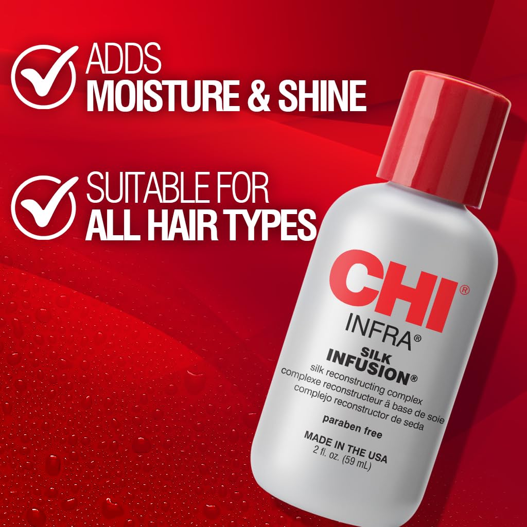 CHI Infra Silk Infusion texture on hand illustrating lightweight serum that absorbs quickly