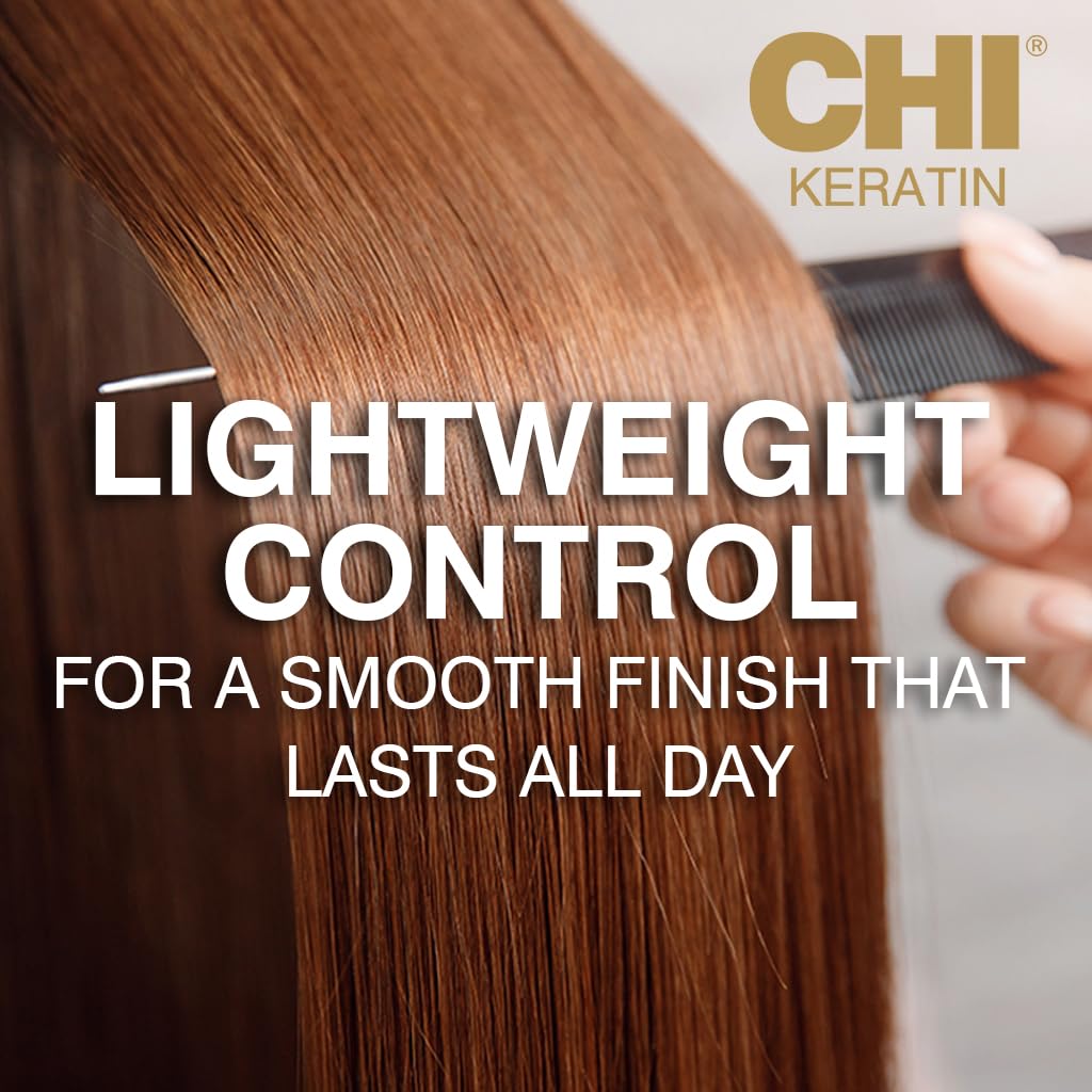 CHI Keratin Flex used on styled hair showing smooth finish that reduces frizz