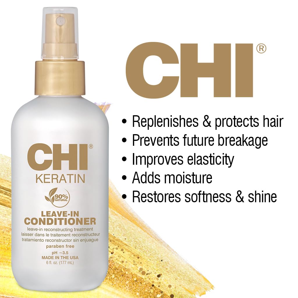 CHI keratin back label showing ingredients and sulfate-free benefit