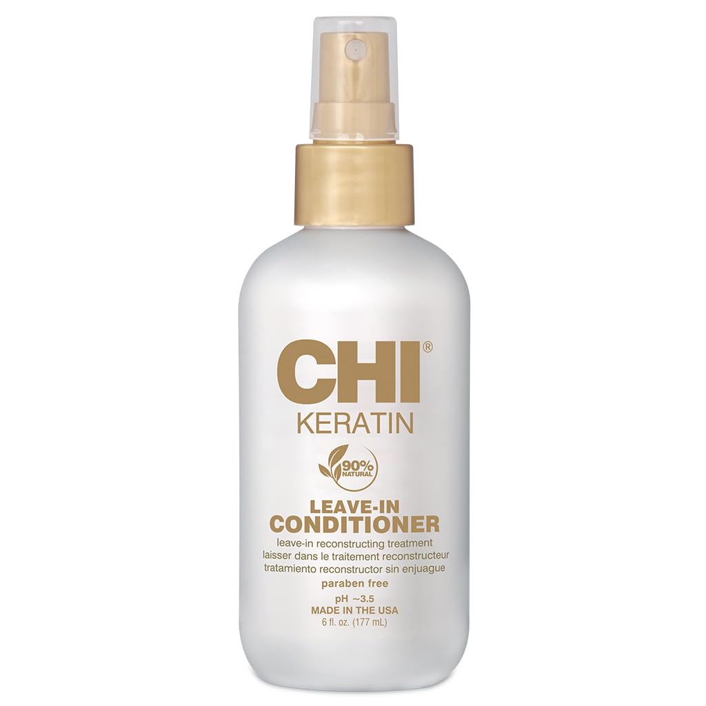CHI keratin bottle front view showing label and lightweight conditioning benefit
