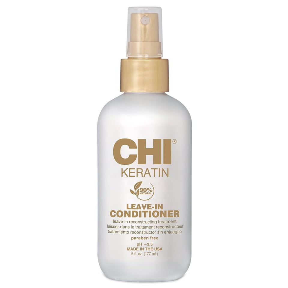 CHI keratin bottle front view showing label and lightweight conditioning benefit