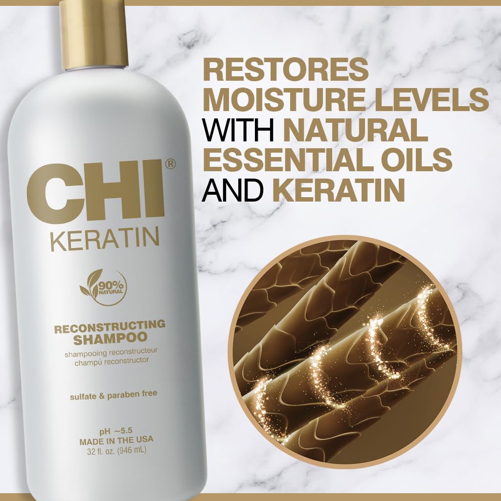 CHI label and pump detail highlighting ingredient clarity and ease