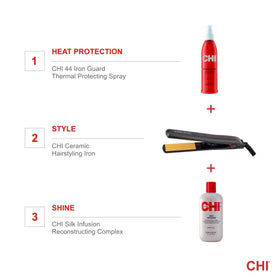 CHI lifestyle bathroom vanity setup showing salon-quality styling at home