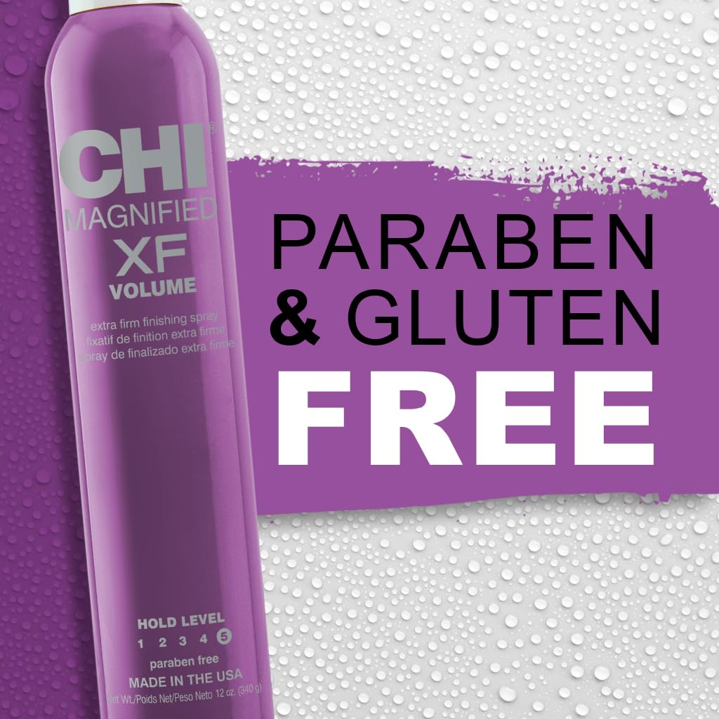 Label close-up showing CHI ingredients and protective ceramic benefit