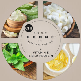 CHI Pour Homme beard being combed after oiling for smoother styling benefit