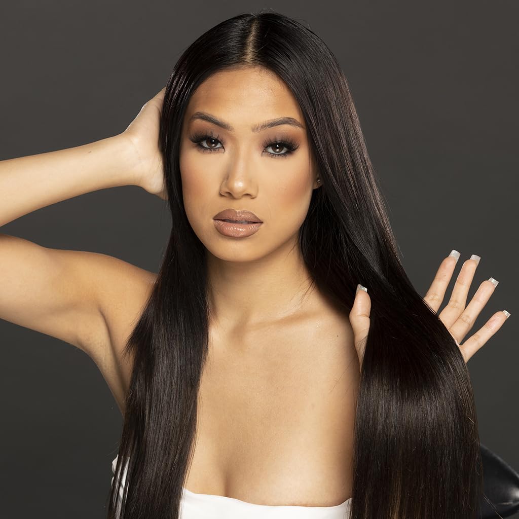 CHI lifestyle shot of polished hair finished with lightweight gloss