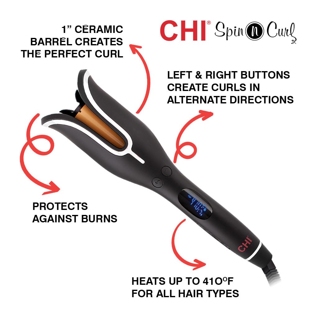 CHI Spin N Curl close-up of automatic curl chamber highlighting tangle protection