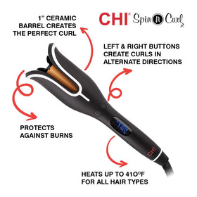 CHI Spin N Curl close-up of automatic curl chamber highlighting tangle protection