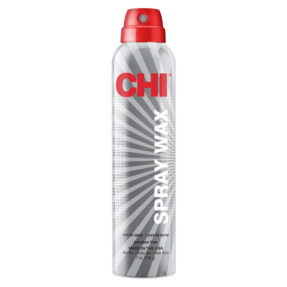 CHI spray wax front packaging showing 7 oz can and branding benefit