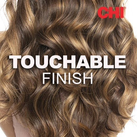 CHI spray wax on textured hair close-up creating defined, touchable pieces benefit