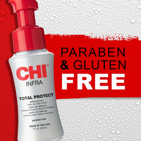 CHI bottle on bathroom shelf in lifestyle setting suggesting daily use and salon-quality care
