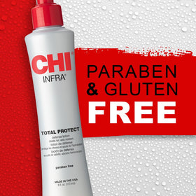 CHI used before flat iron showing heat protection and smoother finished hair