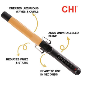 CHI barrel close-up showing tourmaline ceramic finish for smooth glide