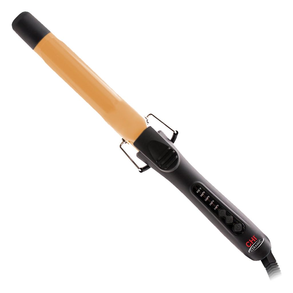 CHI curling iron front view showing barrel and clamp for easy styling