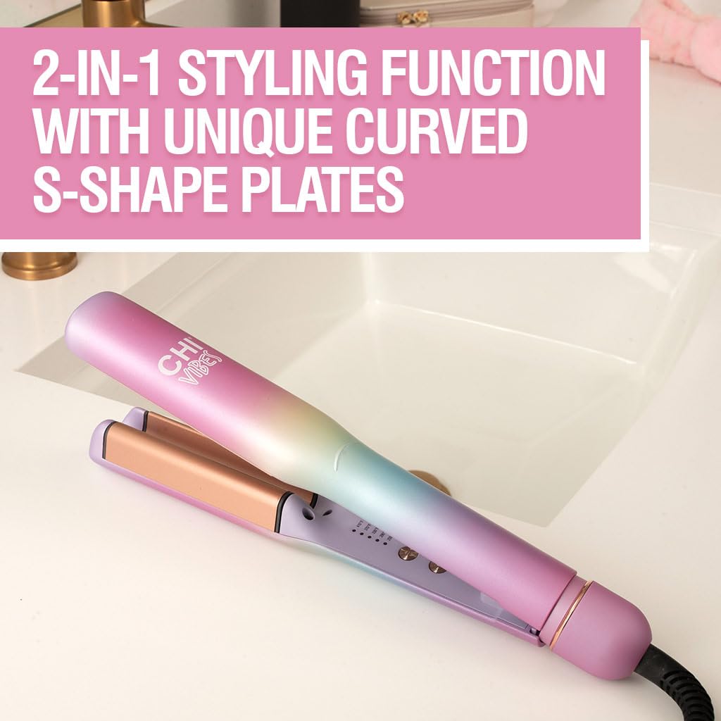 CHI Vibes Wave On plate close-up highlighting rose gold ceramic surface for smooth glide