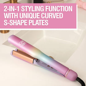 CHI Vibes Wave On plate close-up highlighting rose gold ceramic surface for smooth glide
