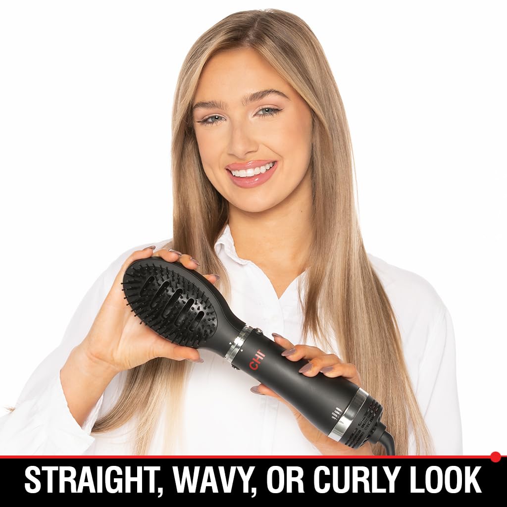 CHI volumizer paddle smoothing brush detail, smooths strands for sleek shine