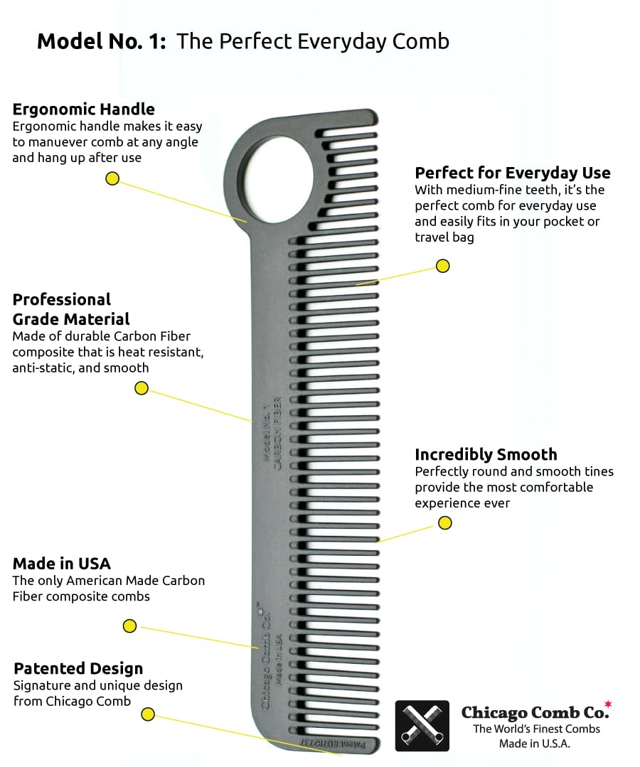 Chicago Comb in travel kit lifestyle image showing durable daily-use convenience
