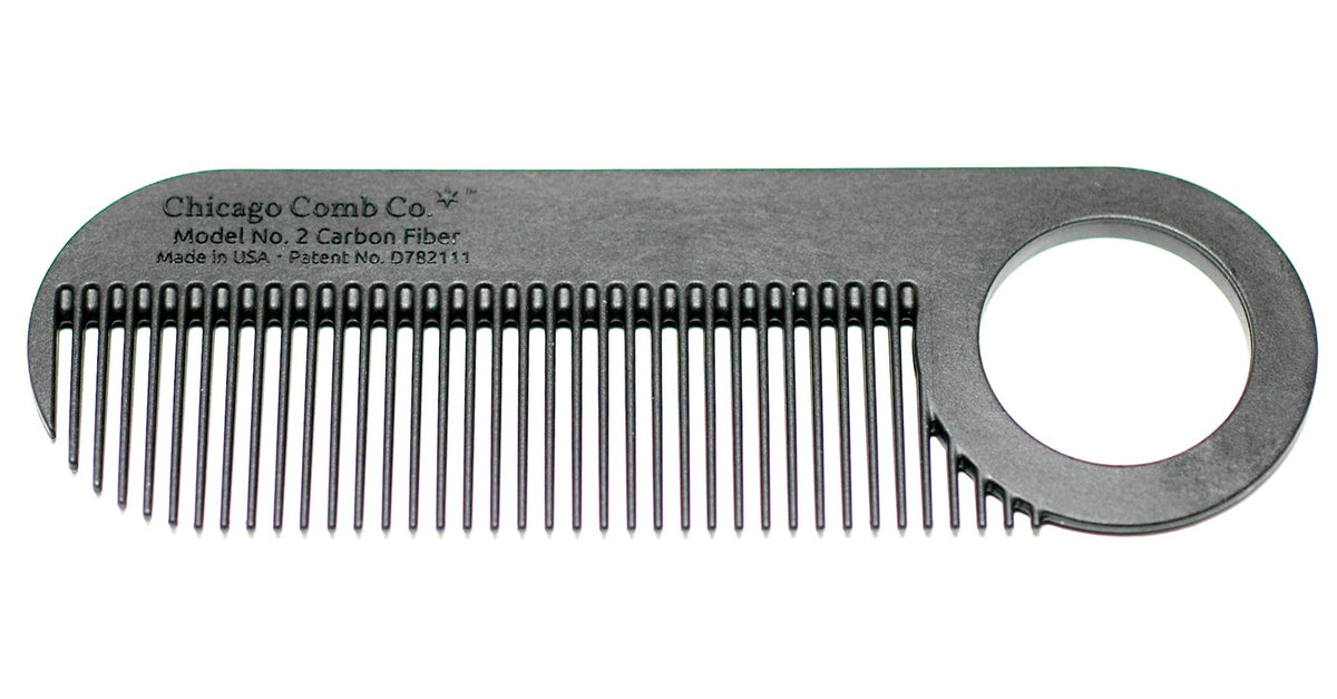 Chicago Comb Model 2 front view showing slim profile and smooth finish for portable grooming