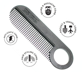 Chicago Comb Model 2 used on beard showing precise control and tidy grooming benefit