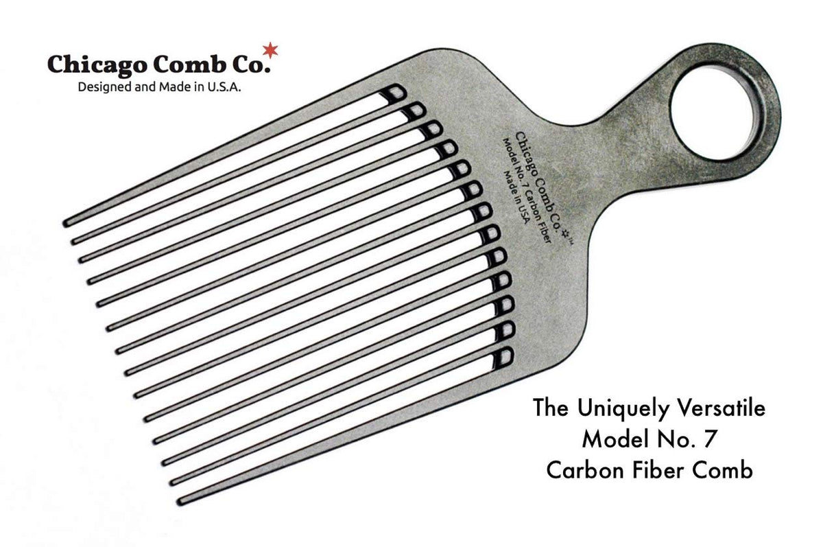 Chicago Comb Model 7 grooming a beard to separate and tame thick facial hair
