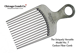 Chicago Comb Model 7 grooming a beard to separate and tame thick facial hair