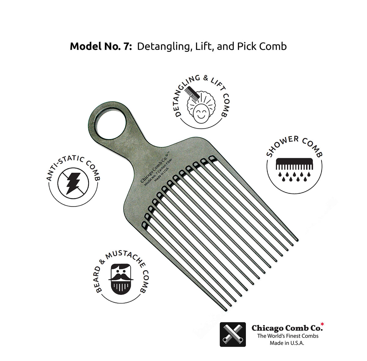 Chicago Comb Model 7 styling a pompadour for root lift and shape control