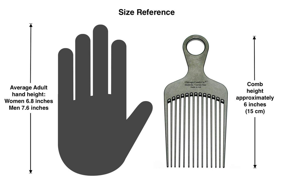 Chicago Comb Model 7 used on curly hair to detangle and add volume quickly