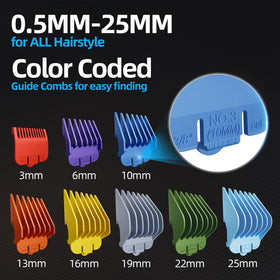 Chicclly ten color-coded combs organized for quick length selection