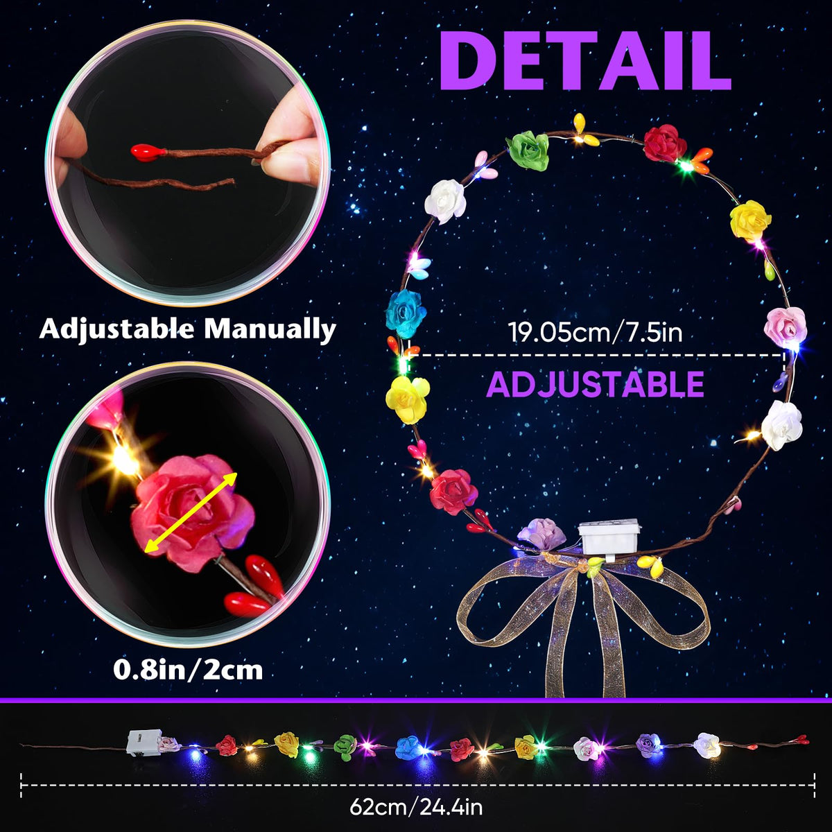Chicloop LED battery module visible on band, easy mode control benefit