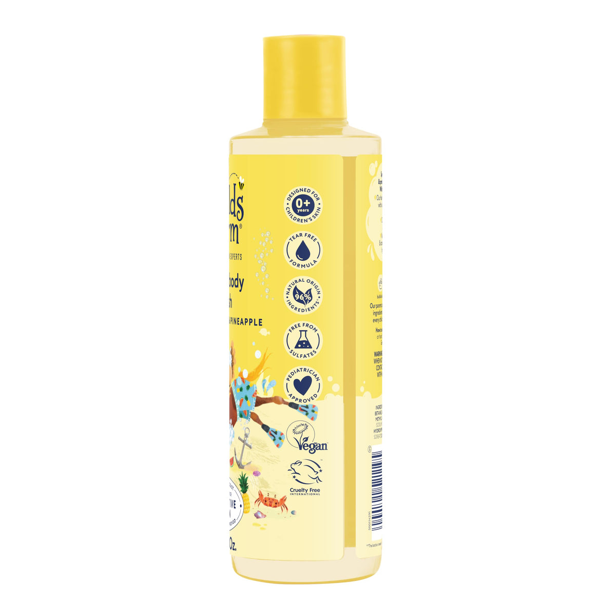 Childs Farm creamy foam texture on a hand showing gentle lather and mild cleansing