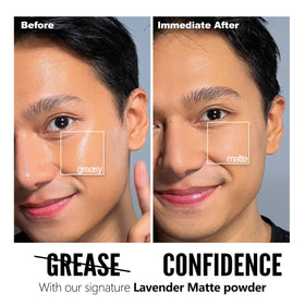 Close-up of Chillab pressed powder texture highlighting pore-blurring effect