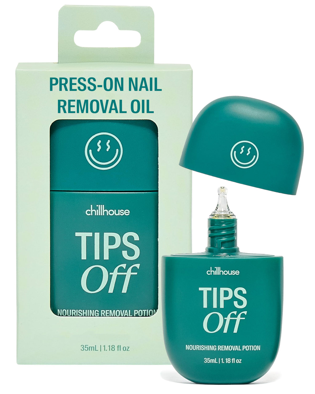 Chillhouse front packaging of Tips Off showing product and size, easy removal benefit