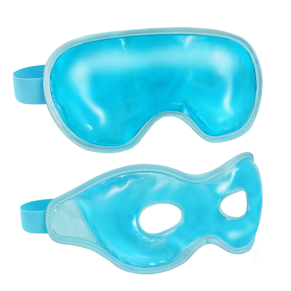 Chillojos front view of two-pack cooling eye masks showing packaging and benefits