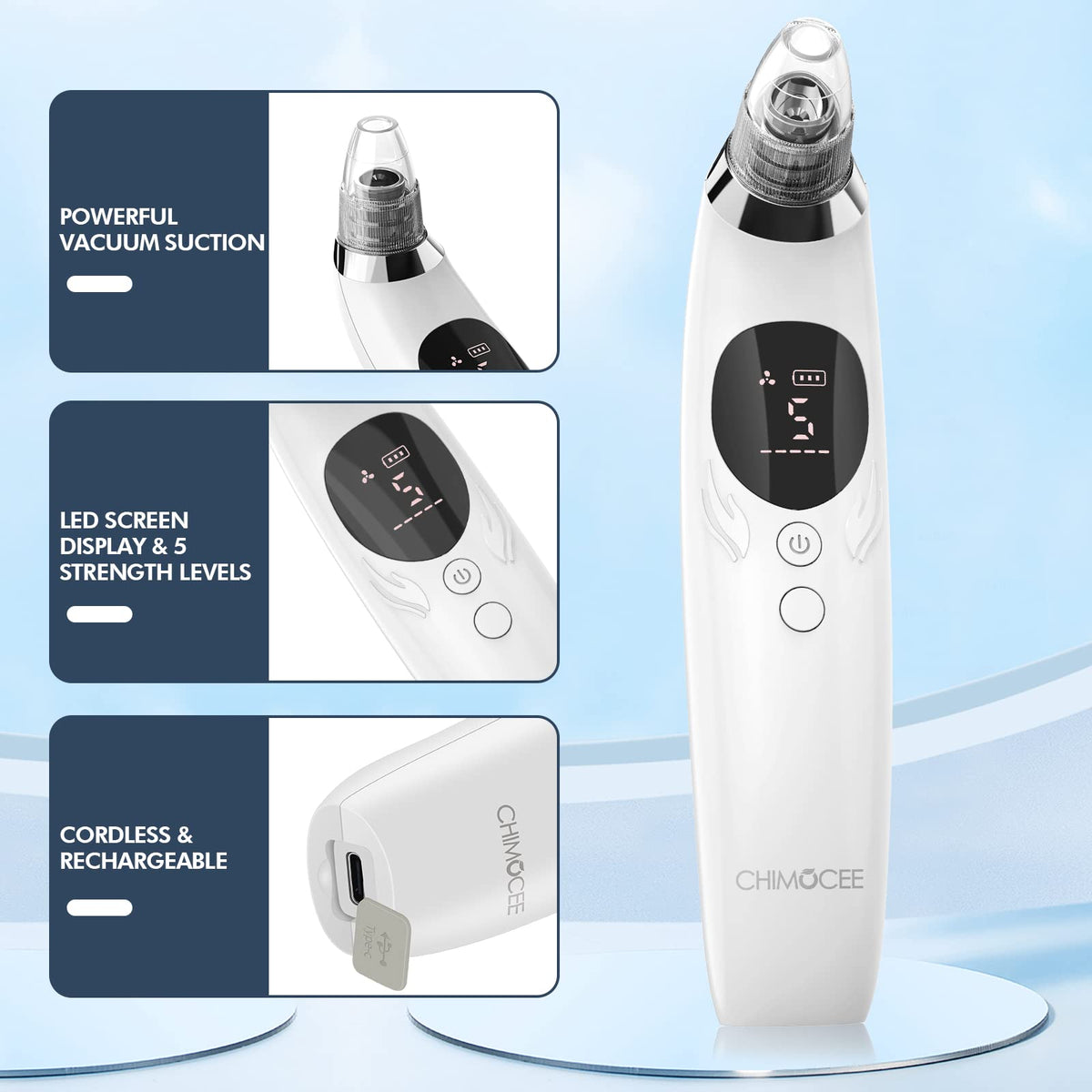CHIMOCEE suction port and probe texture detail for effective extraction