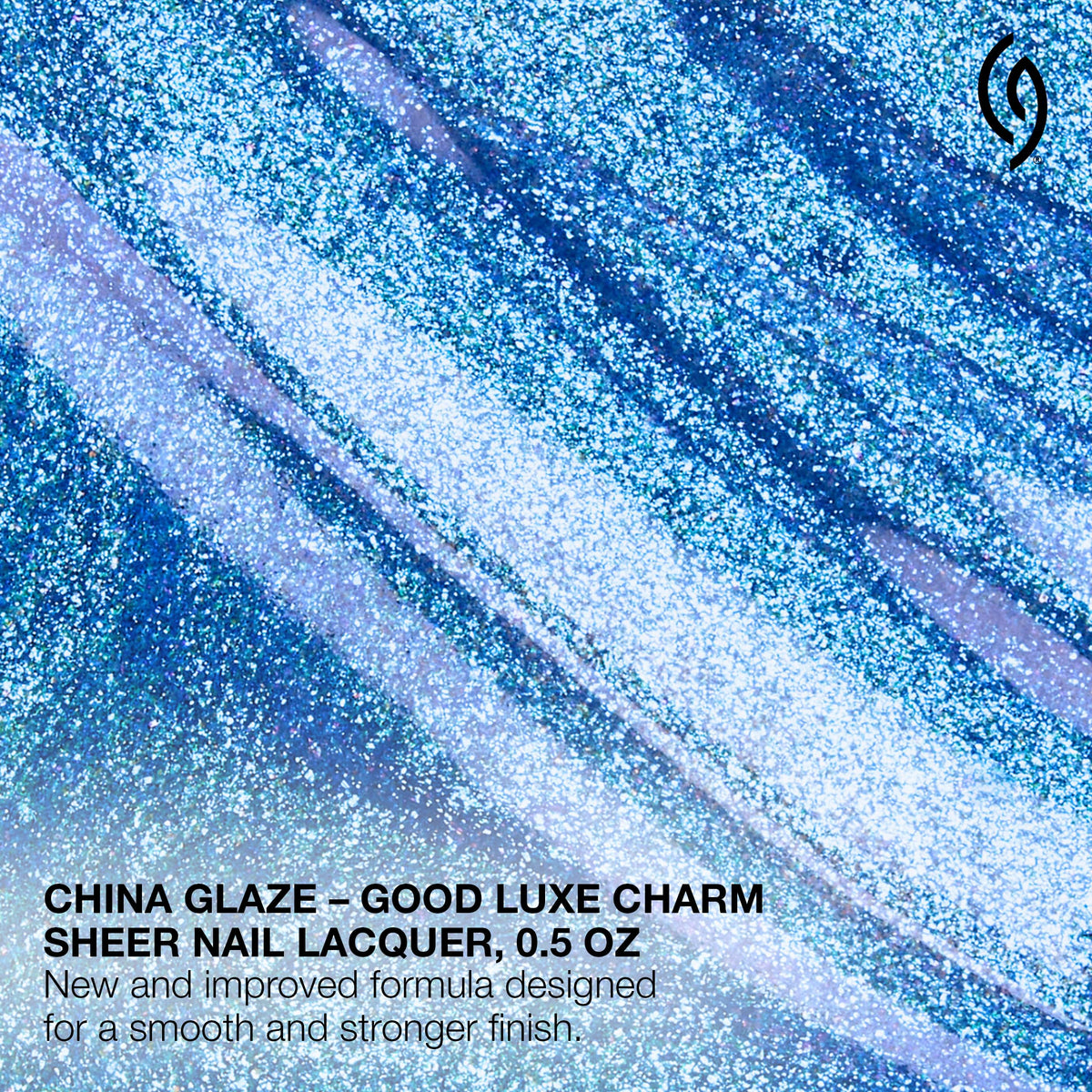 China Glaze macro glitter close-up showing fine sparkle and luminous effect