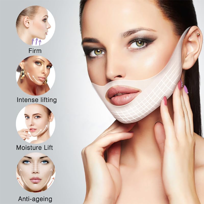 Chinology mask next to travel pouch for on-the-go tightening