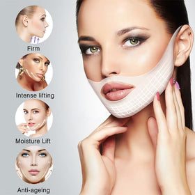 Chinology mask next to travel pouch for on-the-go tightening