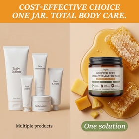 ChiroLife ingredients label showing grass-fed tallow, honey and beeswax transparency