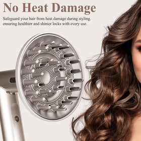 Chivixe diffuser used on wavy hair producing defined, bouncy texture
