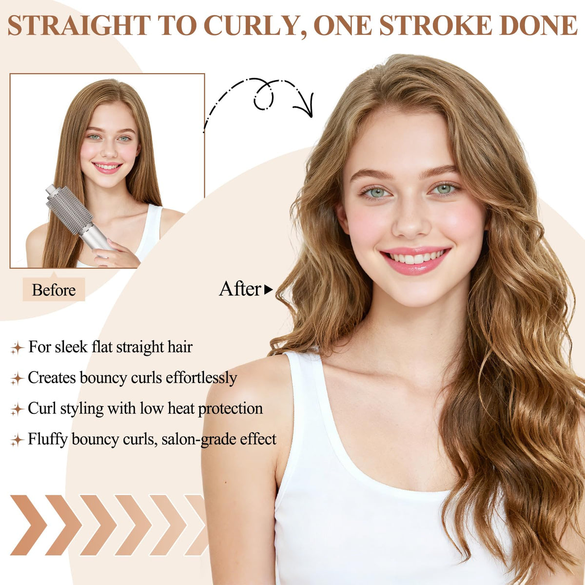 chivixe in use on medium-length hair producing soft curls benefit