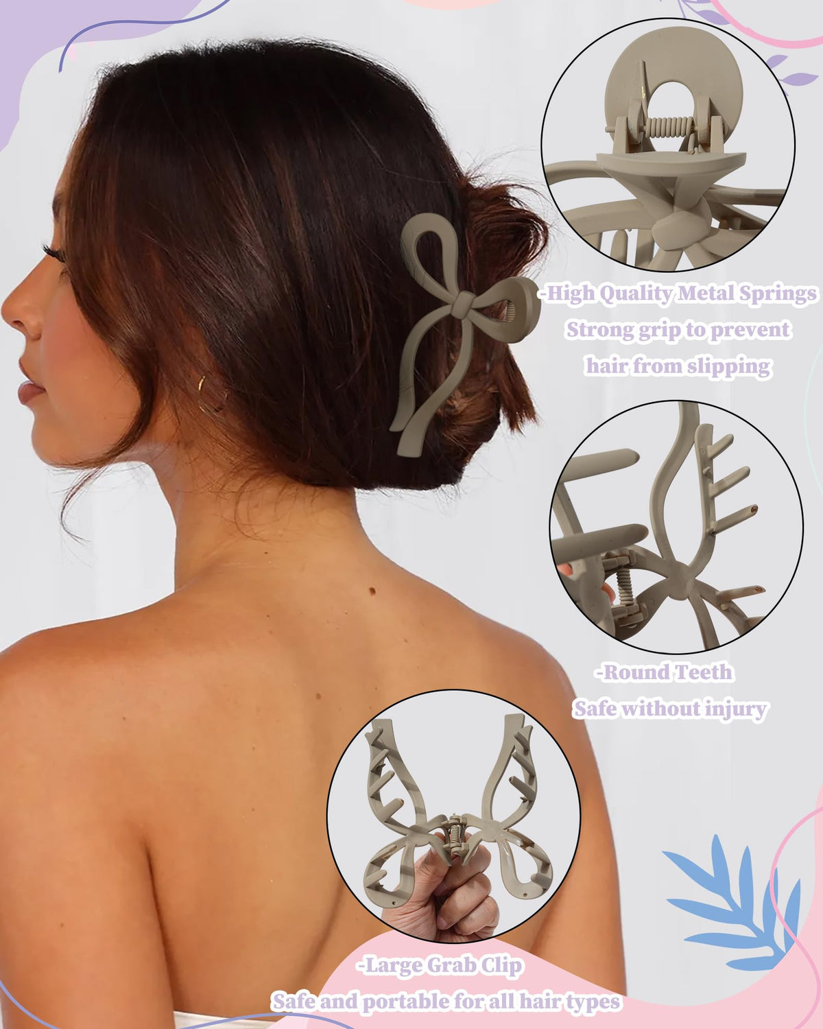 CHLINS clip worn in half-up hairstyle for all-day comfort