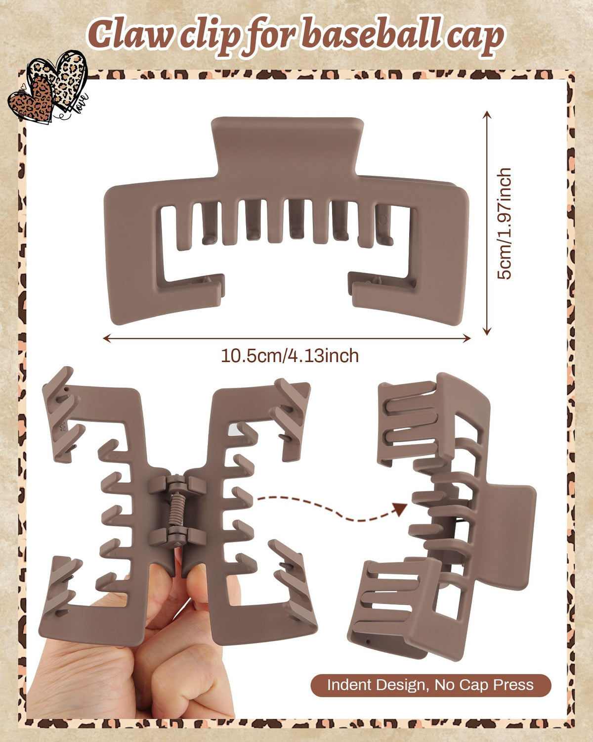 CHLINS close-up of hollow tooth detail revealing strap-friendly design and hair protection