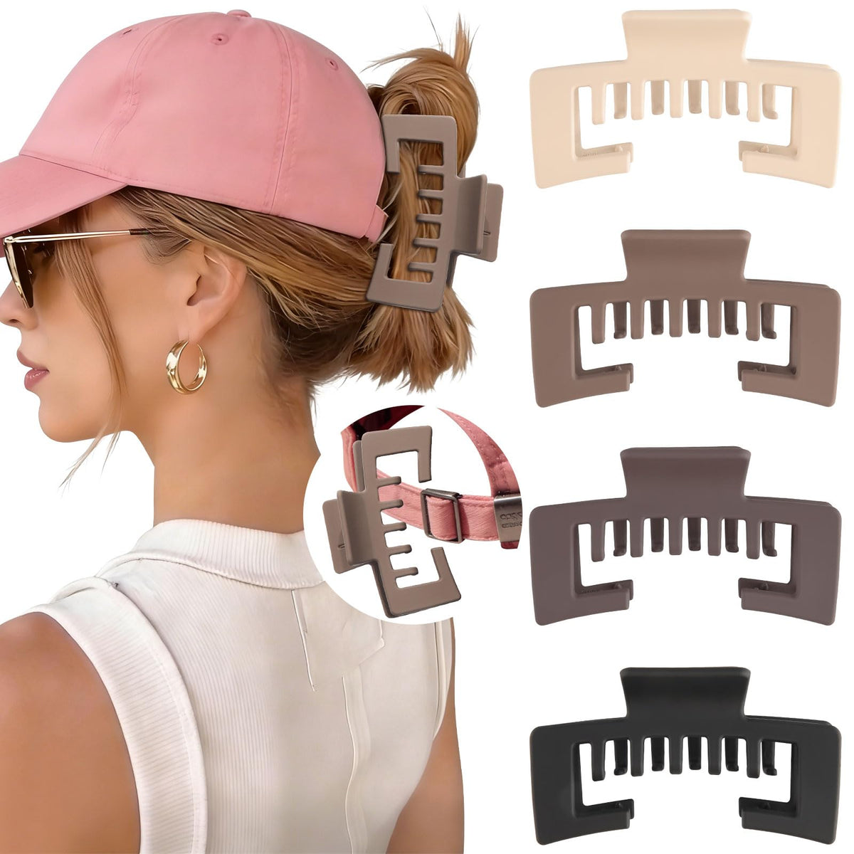 CHLINS front view of hat claw clip packaging showing product and colors, practical convenience
