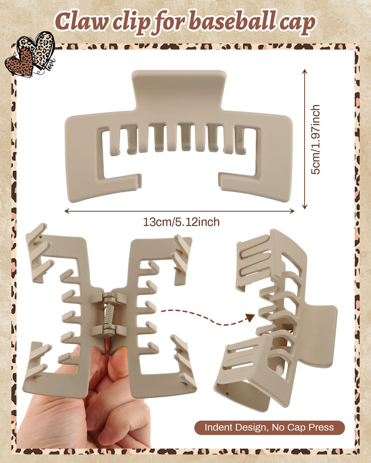 CHLINS close-up of hollow tooth design showing gap for cap strap, prevents pinching benefit