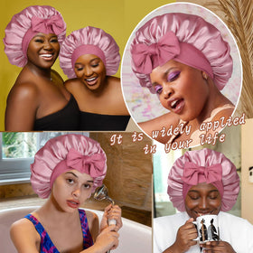 CHLINS bonnet lifestyle on pillow showing colors bean paste and pink benefit: stylish protection