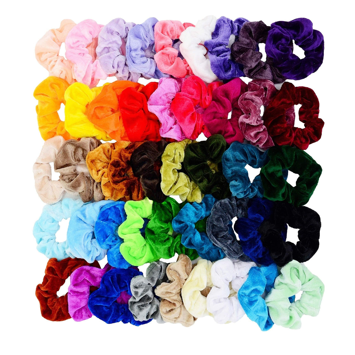 Chloven front pack display showing full 45-piece scrunchie set and variety